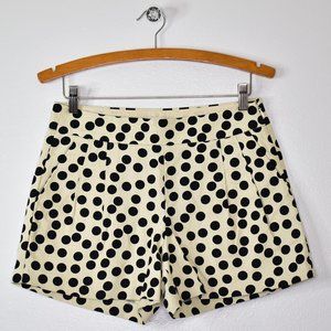 J Crew Factory Basketweave High Rise Polka Dot Chino Shorts Size 4 Beige Black